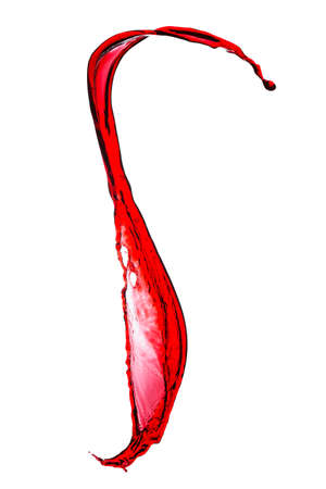 splash of red wine on a white backgroundの写真素材