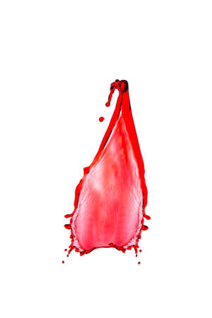 splash of red wine on a white backgroundの写真素材