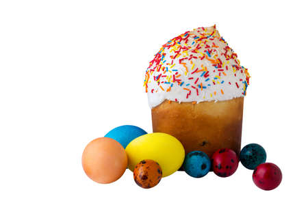 traditional cake for Easter holiday on a white background