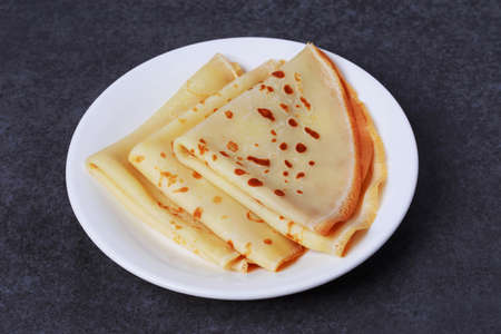 the sweet pancakes on a white plate