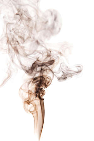 Movement brown smoke on a white backgroundの写真素材