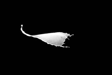 splash of milk on a black backgroundの写真素材