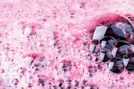 The texture background of pink soap bubbles