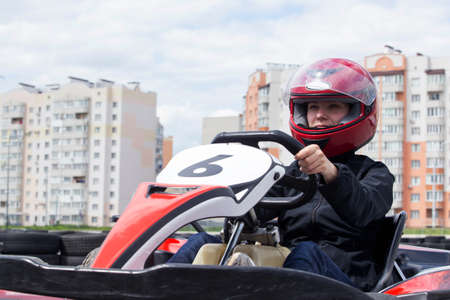 Racing on the sports karting track