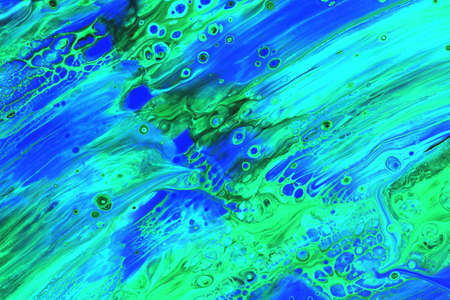 Abstract picture of a green aquamarine and blue color
