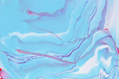 Abstract background of acrylic paint in blue and red tones