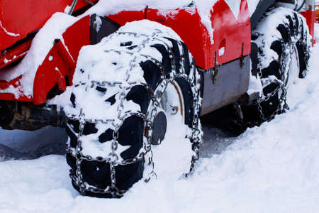 the chains snow for a wheel carの写真素材