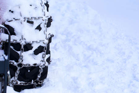 the chains snow for a wheel carの写真素材