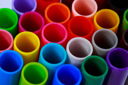 The beautiful bright background of colored tubes