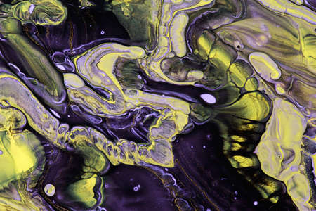 Abstract background of acrylic paint in Violet and yellow toneの写真素材