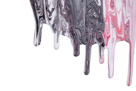 Color dripping paint on a white background