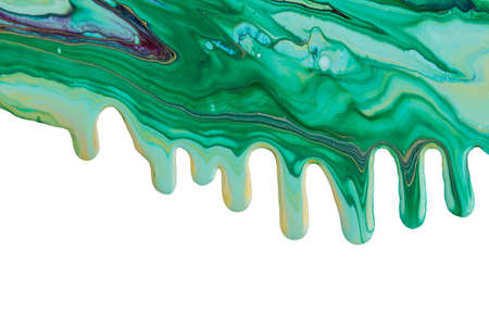 Color dripping paint on a white backgroundの写真素材