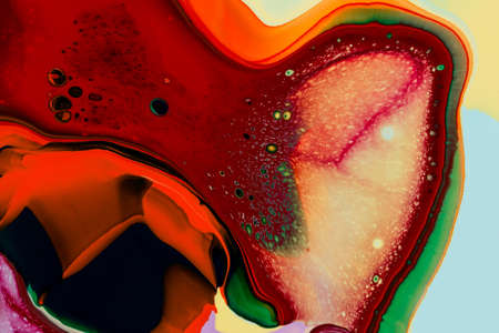 Abstract background of acrylic paint in red tonesの写真素材