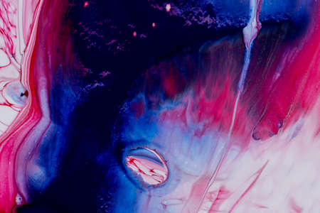 Abstract background of acrylic paint in pink and blue tonesの写真素材