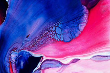 Abstract background of acrylic paint in pink and blue tonesの写真素材