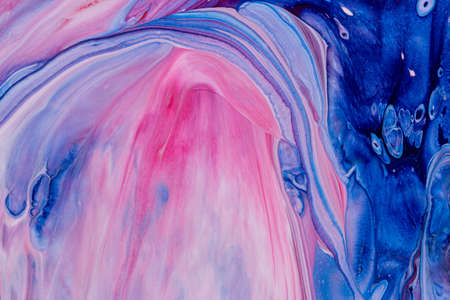 Abstract background of acrylic paint in pink and blue tonesの写真素材