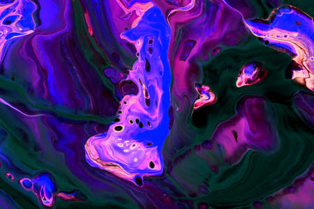 Abstract background of acrylic paint in blue and purple tonesの写真素材