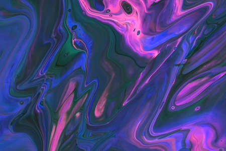 Abstract background of acrylic paint in blue and purple tones