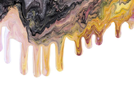 Color dripping paint on a white backgroundの写真素材