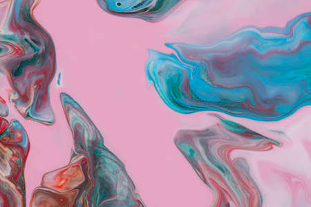 Abstract background of acrylic paint in pink and blue tonesの写真素材