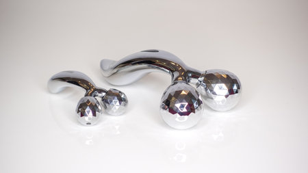 Metal massager for face and skinの写真素材