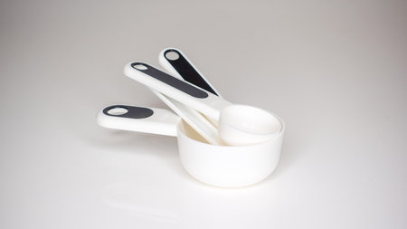 White and Black Measuring Spoons for Cosmeticsの写真素材