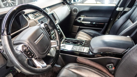 Well-groomed leather interior of the carの写真素材