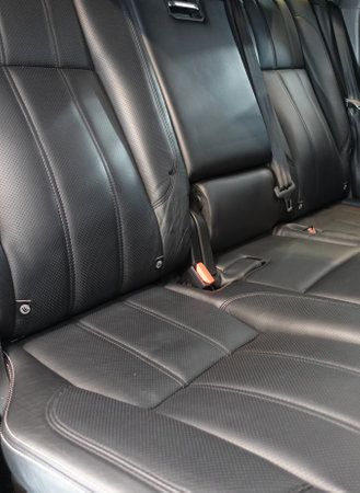 Well-groomed leather interior of the carの写真素材