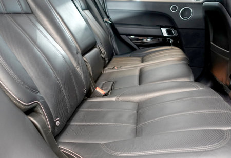 Well-groomed leather interior of the carの写真素材