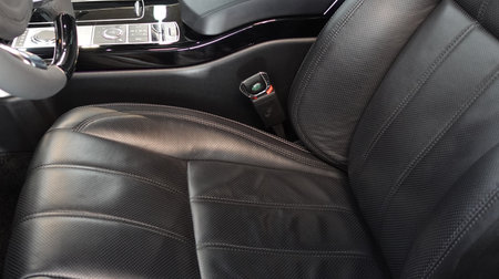 Well-groomed leather interior of the carの写真素材