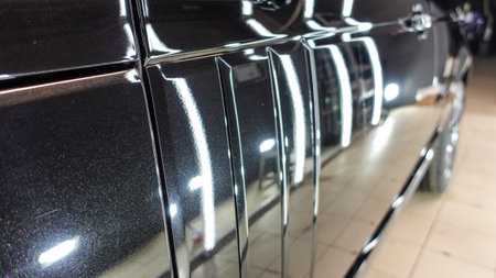 Clean car at the car wash in detailingの写真素材