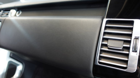 Well-groomed leather interior of the carの写真素材