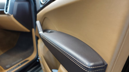 Well-groomed leather interior of the carの写真素材