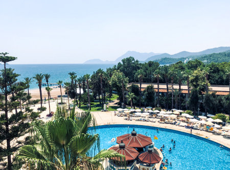 Turkey Kemer hotel beach seaのeditorial素材