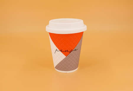 Close up take-out coffee cup Isolated on background