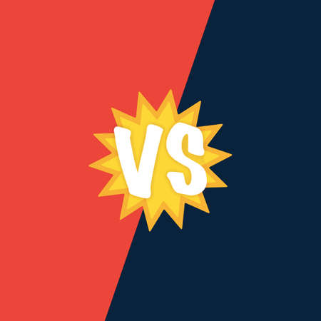 Versus VS letters fight backgrounds in flat comics style design with halftone. Vector stock illustration.のイラスト素材
