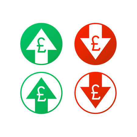 Up and Down arrows with Pound sign in flat icon design on white background.のイラスト素材
