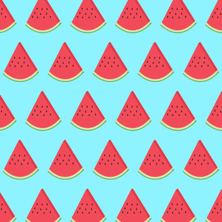 Seamless pattern with watermelon slice. Vector stock illustration.