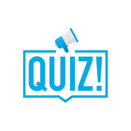Hand holding megaphone - Quiz. Vector stock illustration.のイラスト素材