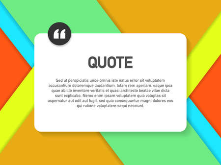 Quote background vector. Creative Modern Material Design Quote template. Vector stock illustration.のイラスト素材