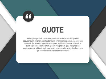 Quote background vector. Creative Modern Material Design Quote template. Vector stock illustration.のイラスト素材