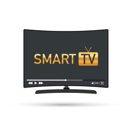 Smart TV concept flat design on white background. Vector stock illustration.のイラスト素材