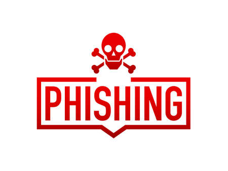 Phishing label on the white background. Flat vector stock illustration.のイラスト素材