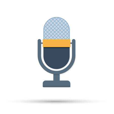Professional studio microphone. Sound recording equipment concept. Vector stock illustration.のイラスト素材