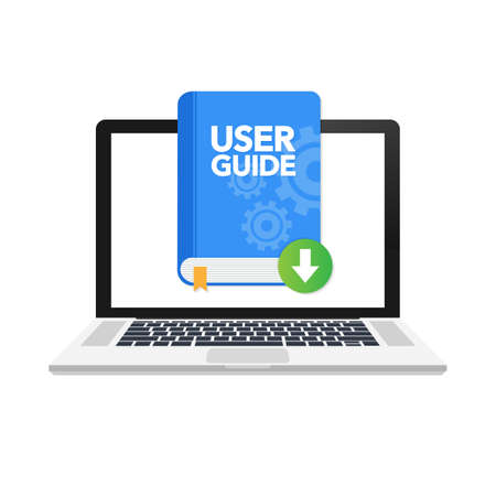 Download User guide book illustration in flat style. Vector stock illustration.のイラスト素材