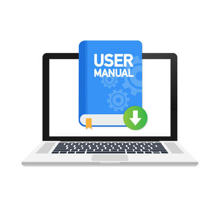 Download User manual book illustration in flat style. Vector stock illustration.のイラスト素材
