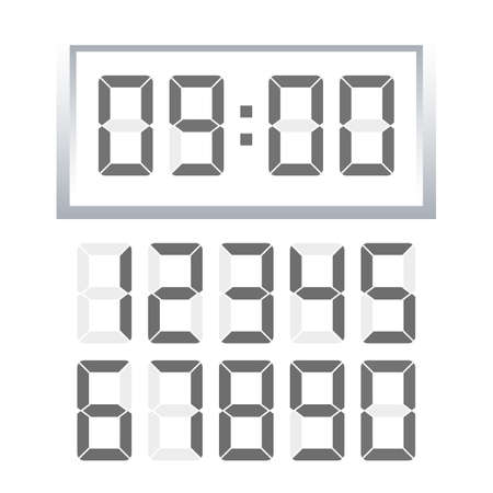 Digital clock  number set. Vector stock illustration.のイラスト素材
