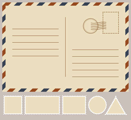 Postal card isolated on white background. Vector stock illustrationのイラスト素材