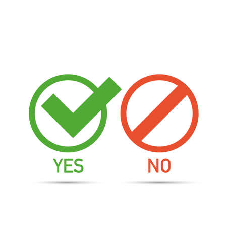 Yes and No icons, web buttons. Vector stock illustrationのイラスト素材