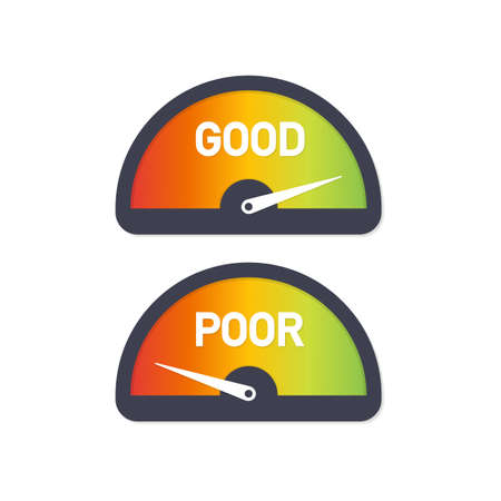 Credit rating indicator. Vector credit financial rate and level. Vector stock illustration.のイラスト素材